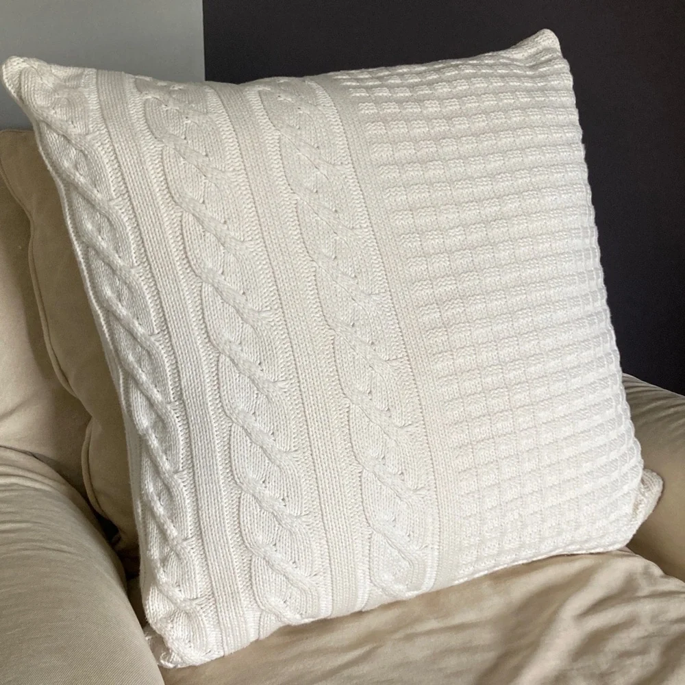 Pottery Barn 26” Square Cable Knit Pillow